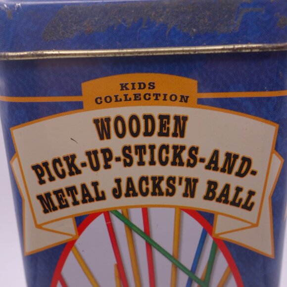 Cardinal Kids Collection Wooden Pick-Up-Sticks-And-Metal Jack'N Ball with Tin - Picture 2 of 12